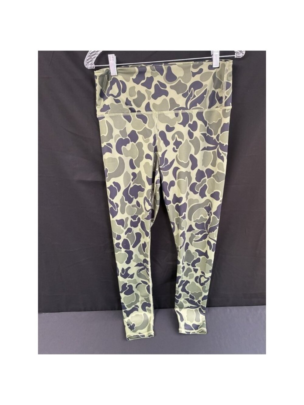 Billabong Come Back High Waisted Cotton Stretch Pull On Pants Green Print Sz XL